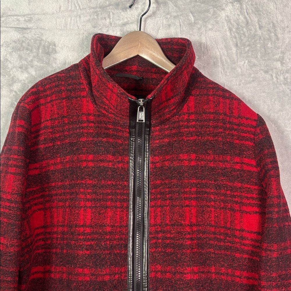 Pendleton Red Black Plaid Wood Full Zip Jacket Size XL - Picture 2 of 11